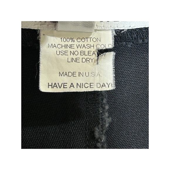 Lemon Twist Black A-Line Skirt M Made in USA Cotton Hardware Closure Minimalist - Picture 7 of 7